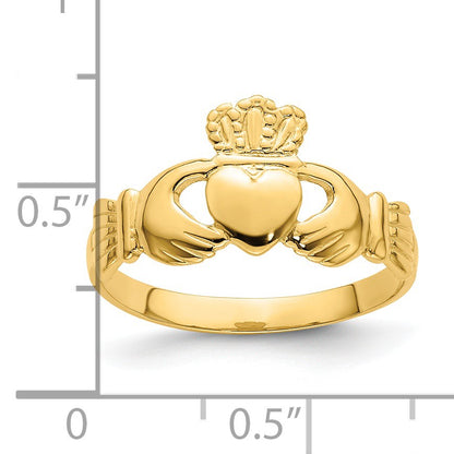 14k Polished Size 7 Claddagh Ring