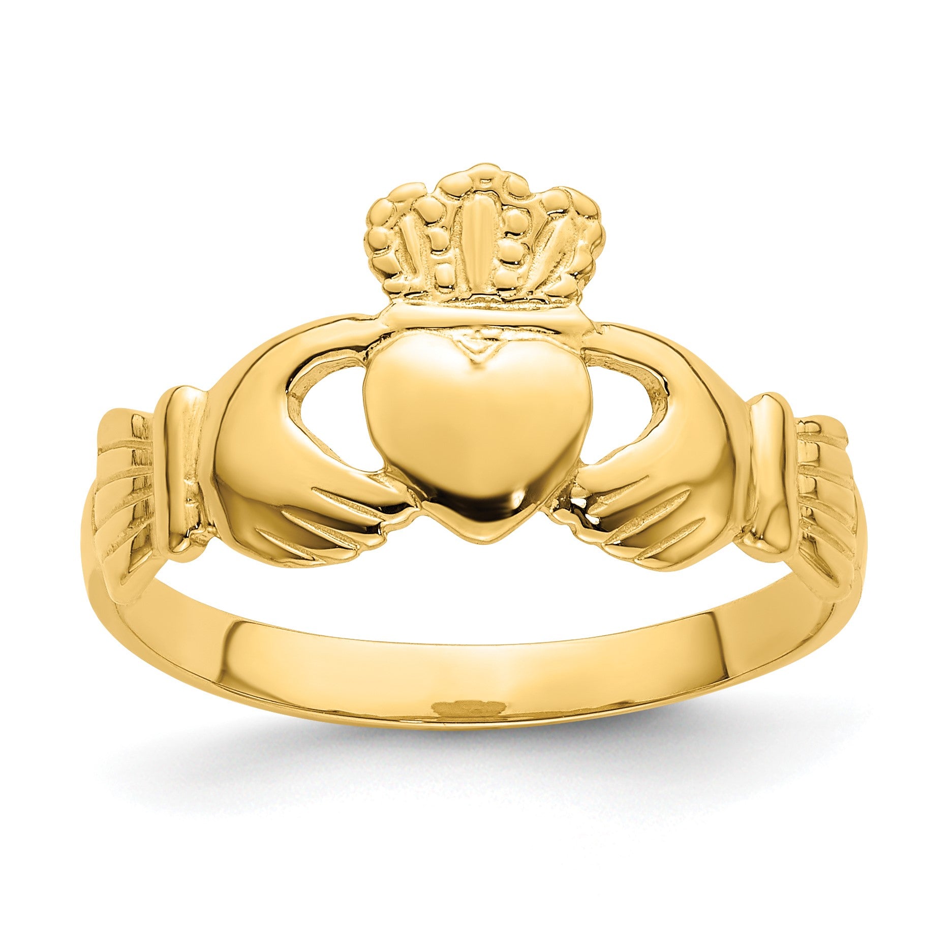 14k Polished Size 7 Claddagh Ring