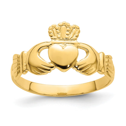 14k Polished Size 7 Claddagh Ring
