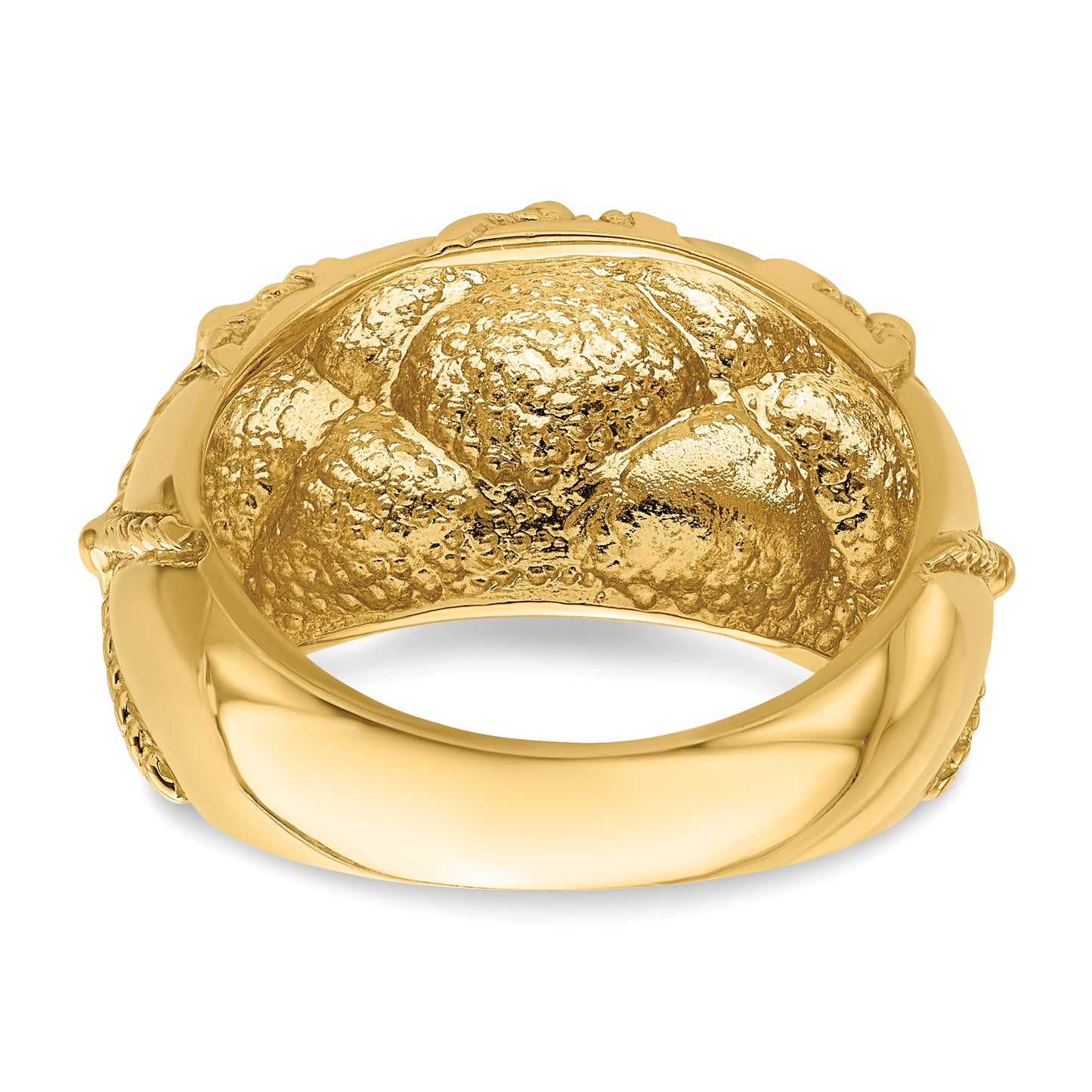 14k Quilted Rope Solid Dome Ring
