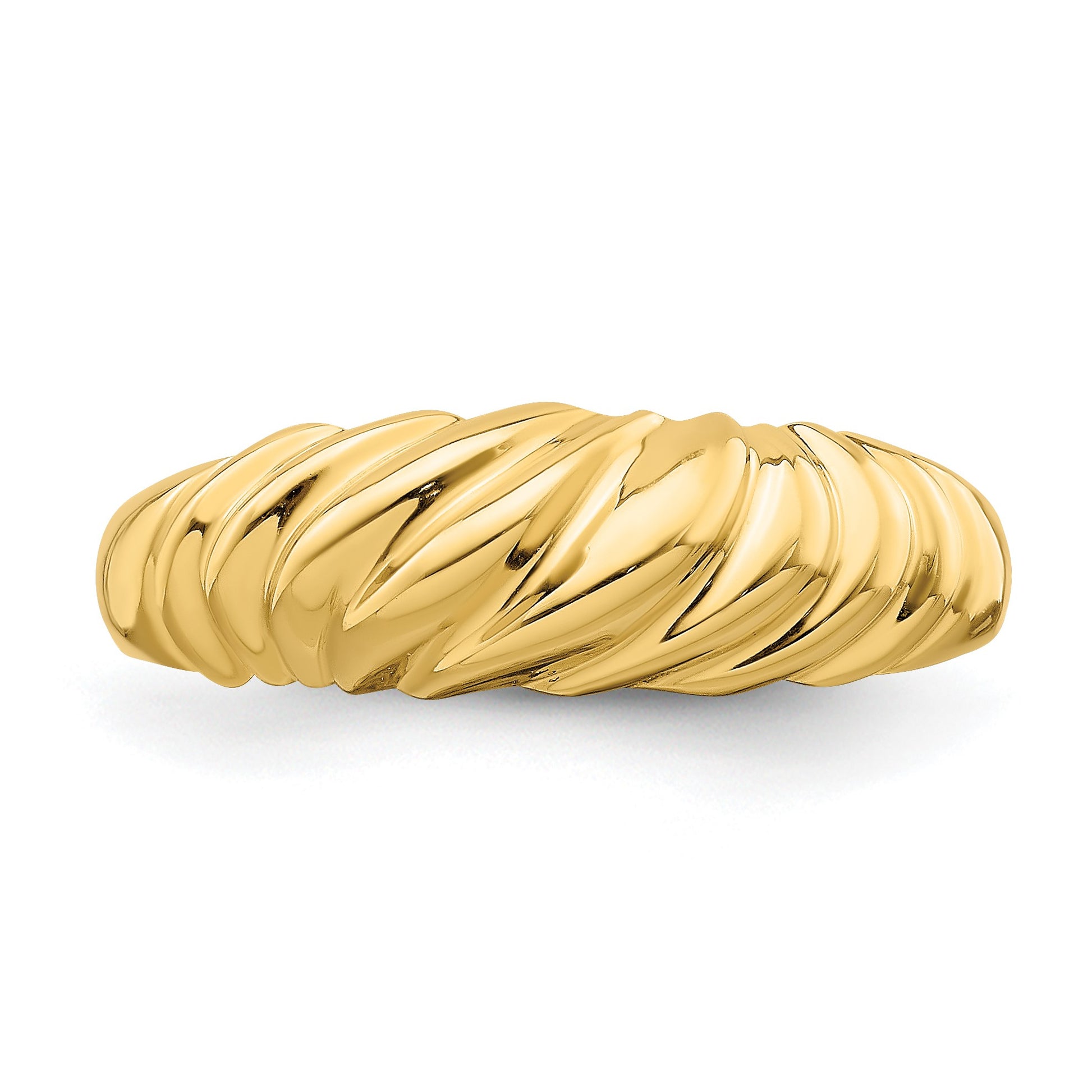14k Polished Twist Dome Ring