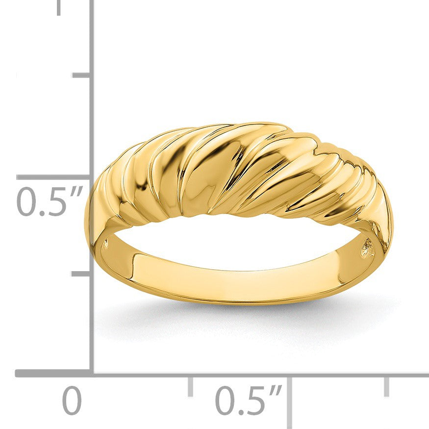 14k Polished Twist Dome Ring