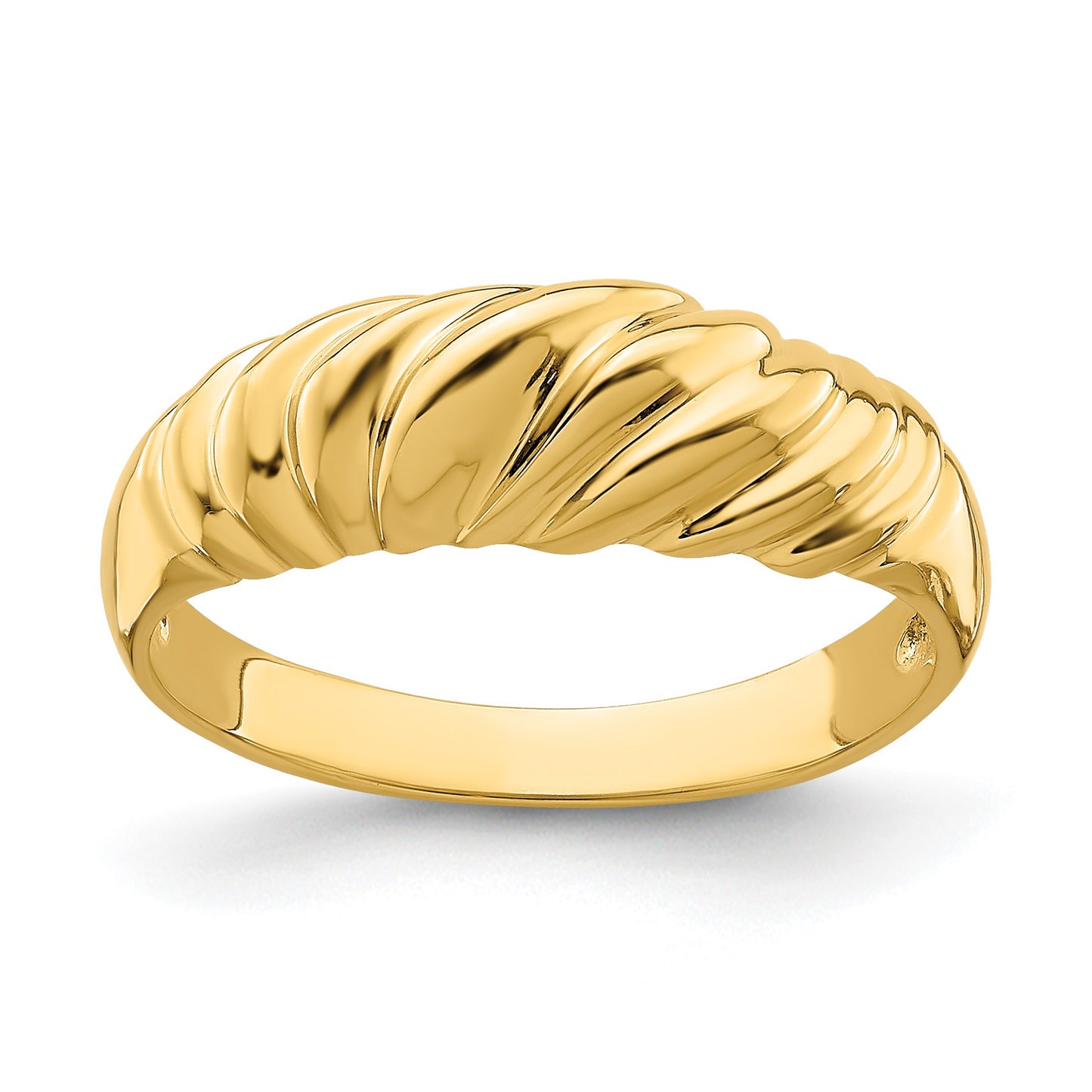 14k Polished Twist Dome Ring