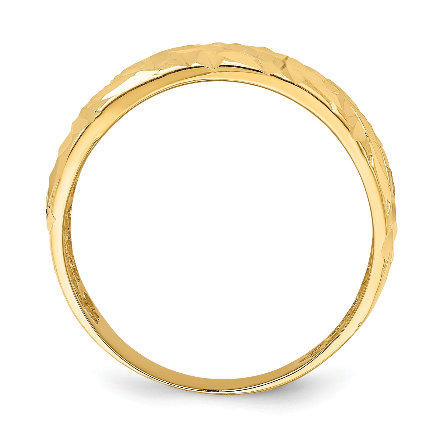 14k Diamond-cut Arrow Slash Dome Ring