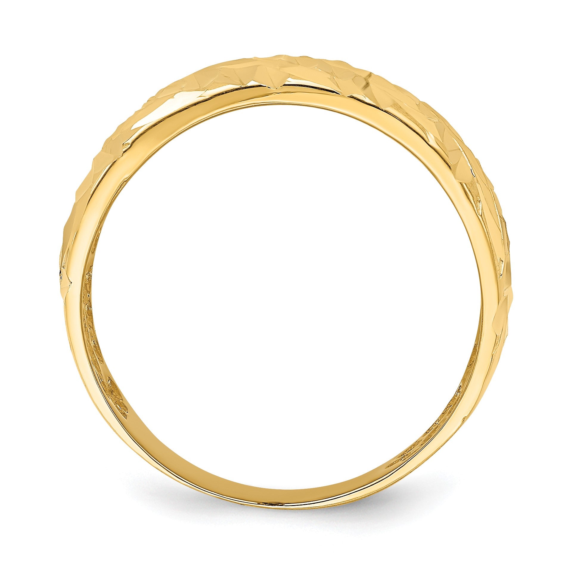 14k Diamond-cut Arrow Slash Dome Ring