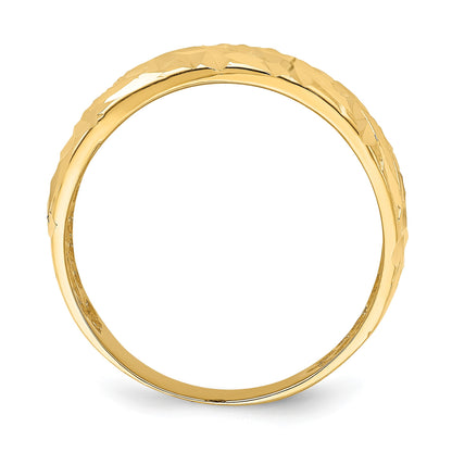 14k Diamond-cut Arrow Slash Dome Ring