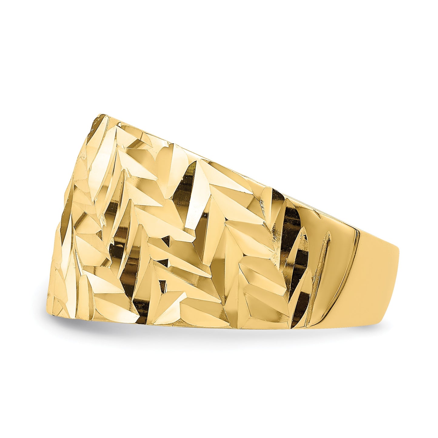 14k Diamond-cut Arrow Slash Dome Ring