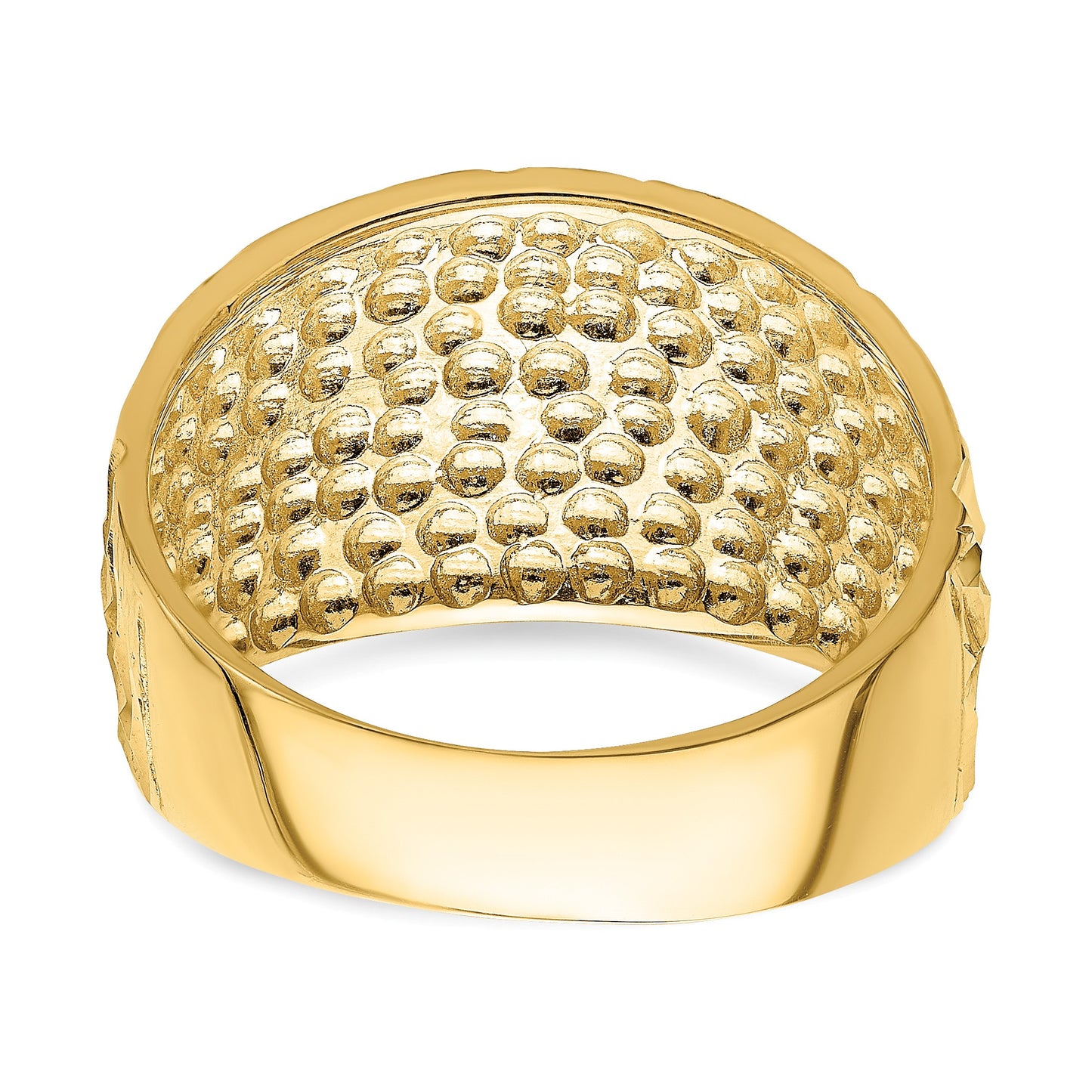 14k Diamond-cut Arrow Slash Dome Ring