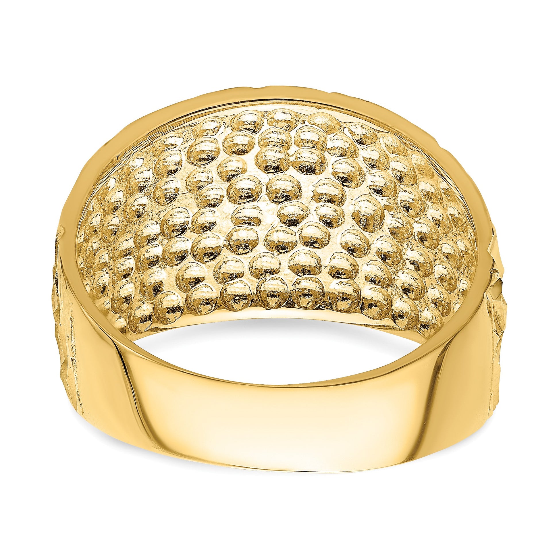 14k Diamond-cut Arrow Slash Dome Ring