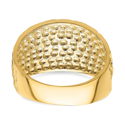 14k Diamond-cut Arrow Slash Dome Ring