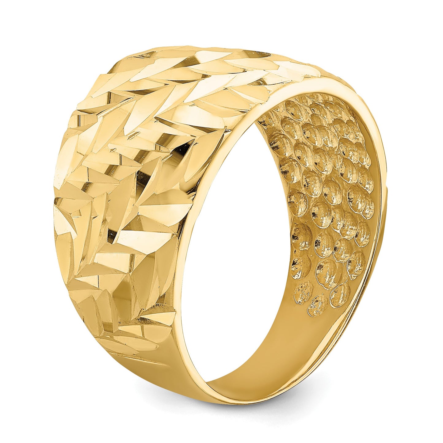14k Diamond-cut Arrow Slash Dome Ring