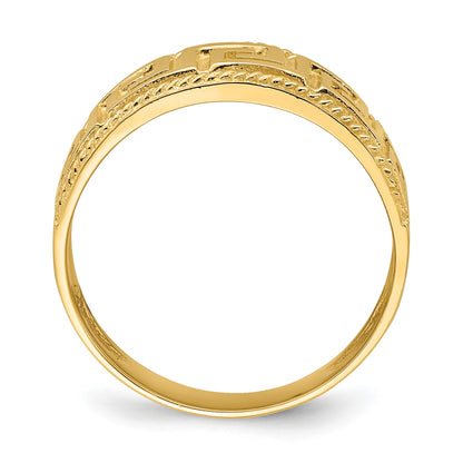 14k Greek Key Pattern Dome Ring