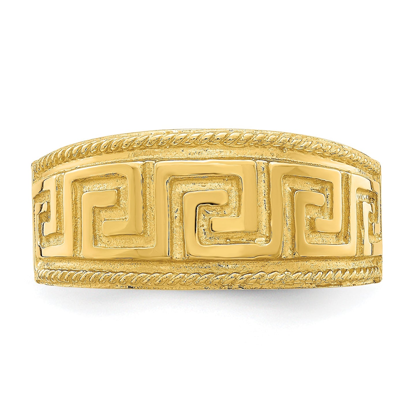 14k Greek Key Pattern Dome Ring