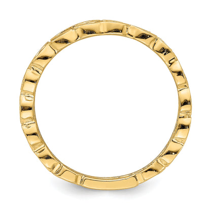 14k Polished Hearts Band