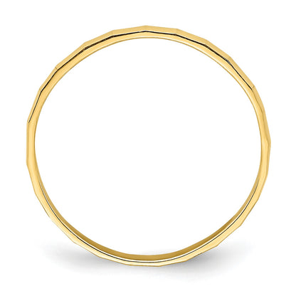14k 1.5mm Bamboo Texture Band Size 3 Baby / Childs Ring