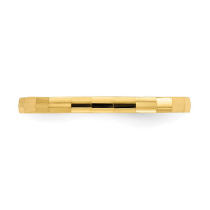 14k 1.5mm Bamboo Texture Band Size 3 Baby / Childs Ring