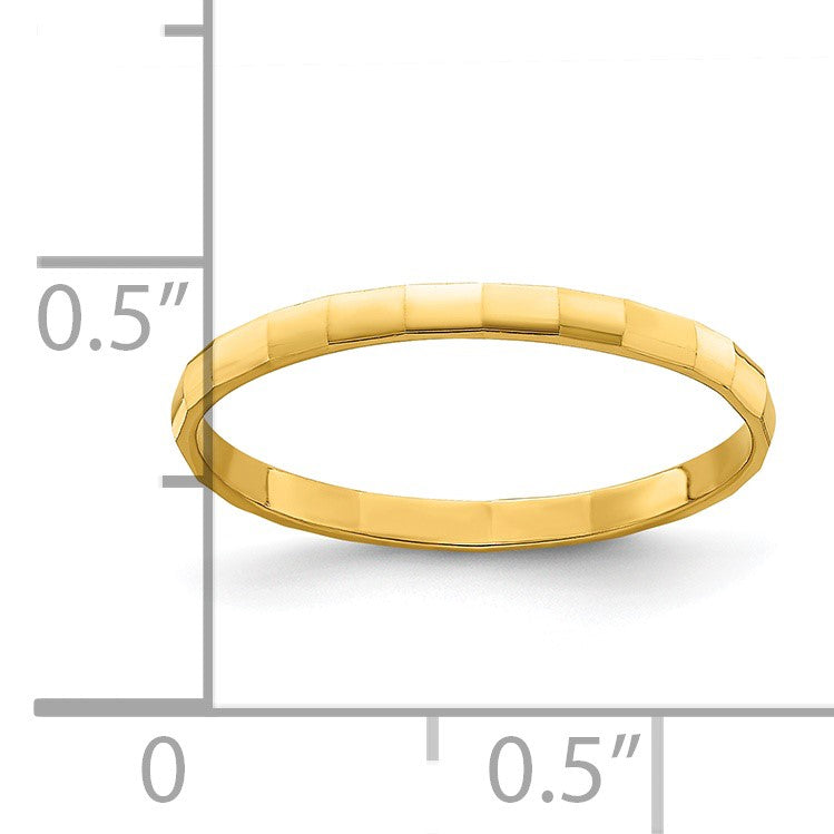 14k 1.5mm Bamboo Texture Band Size 3 Baby / Childs Ring