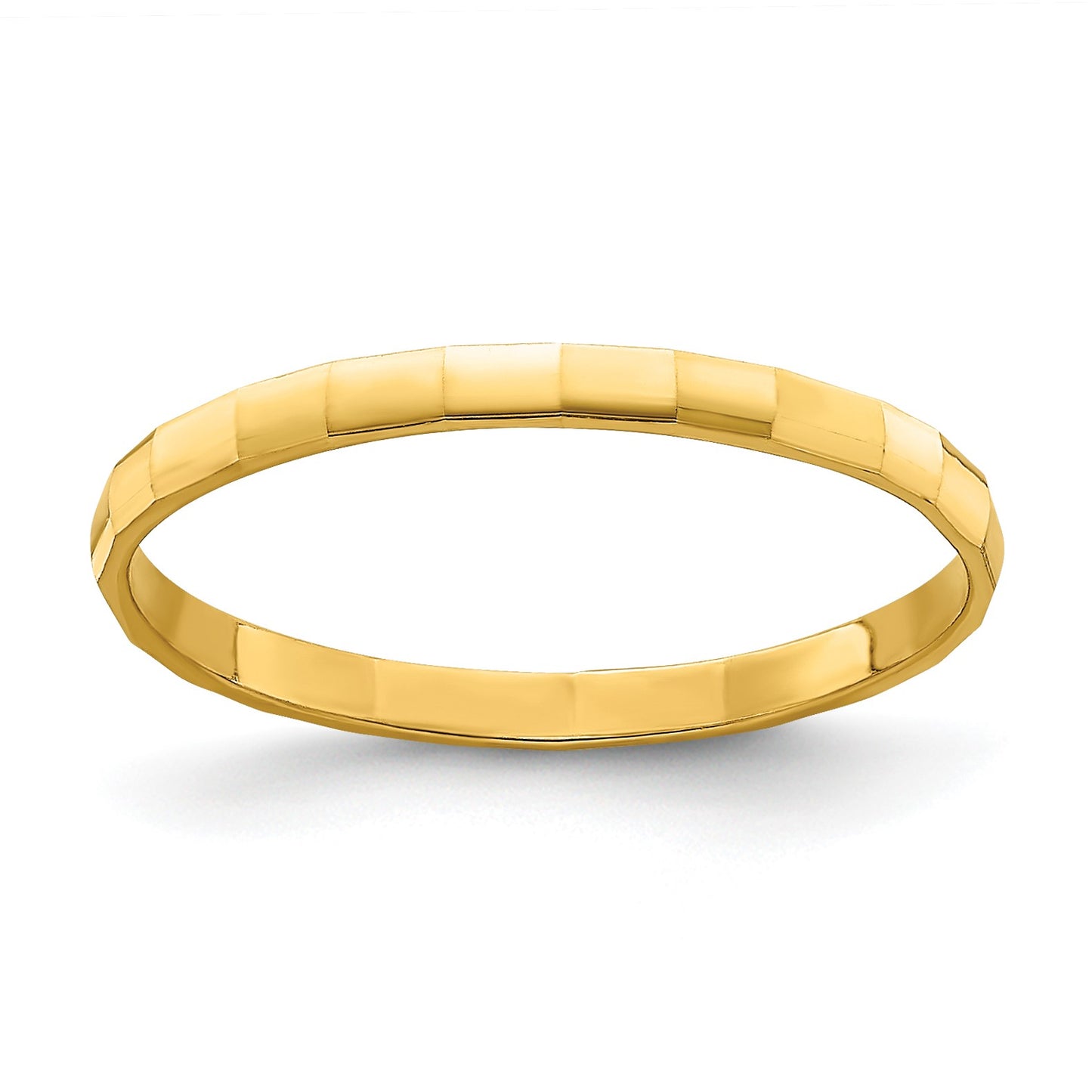 14k 1.5mm Bamboo Texture Band Size 3 Baby / Childs Ring