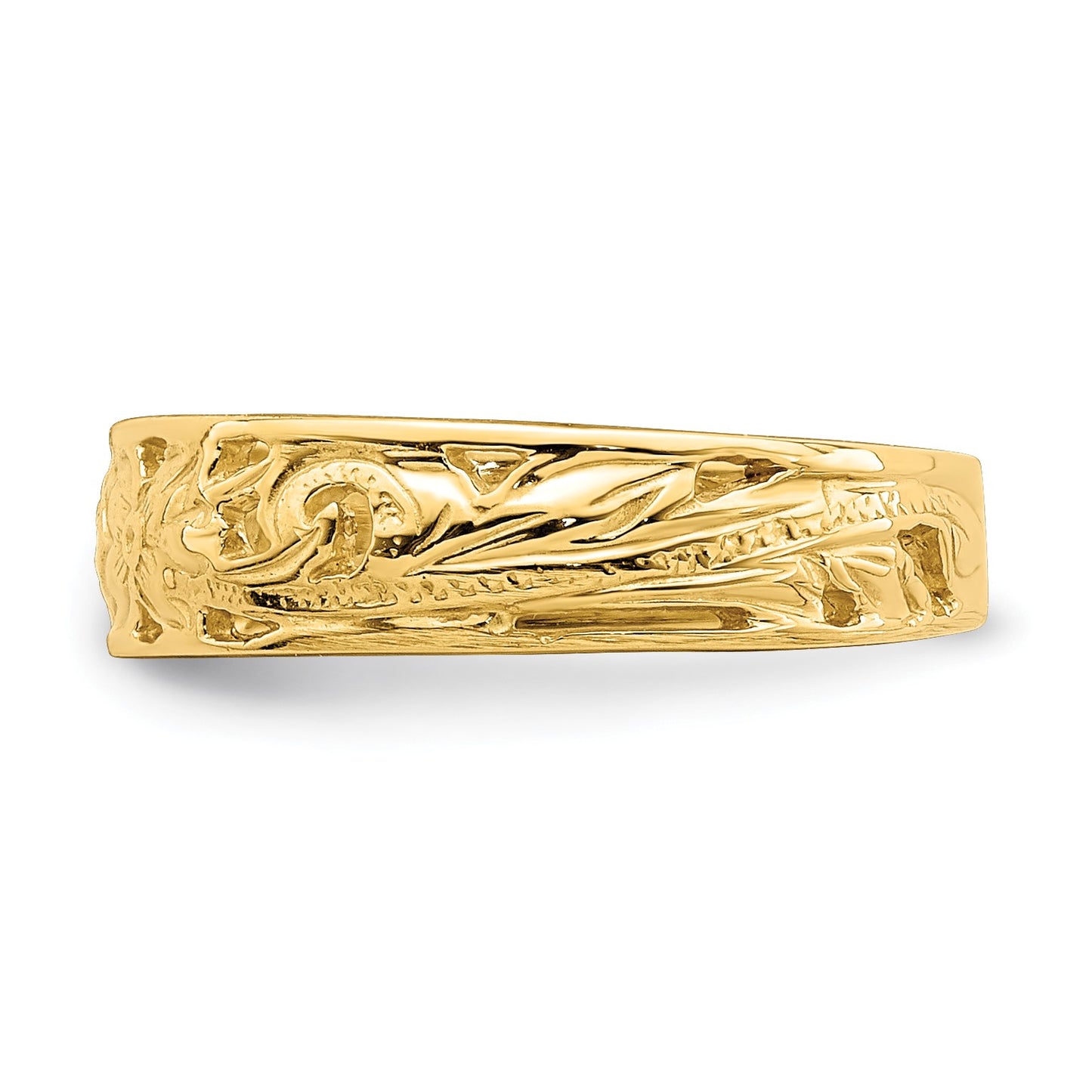 14k Adjustable Flower with Leaf Trim Toe Ring