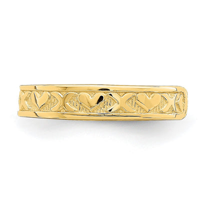 14K Small X and Hearts Adjustable Toe Ring