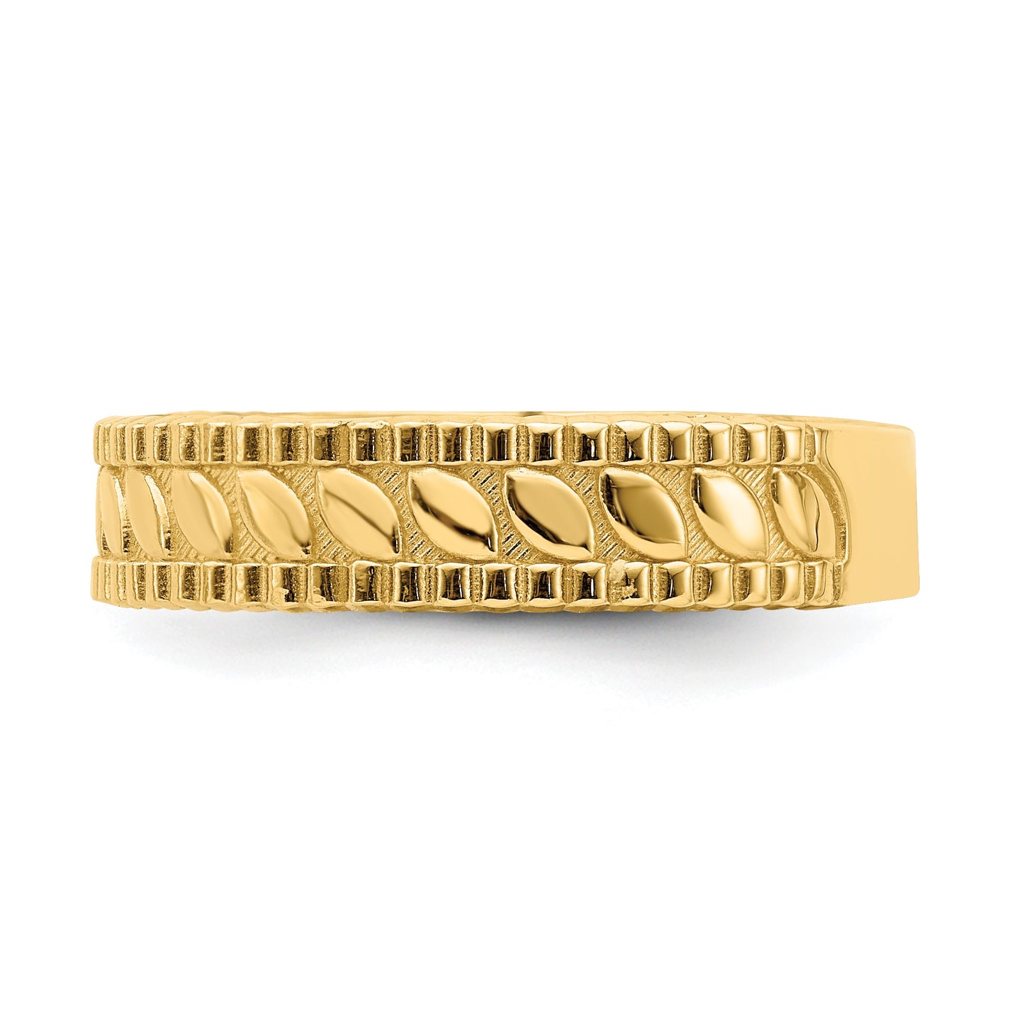 14k Leaf Engraved Thumb Ring (size 9)