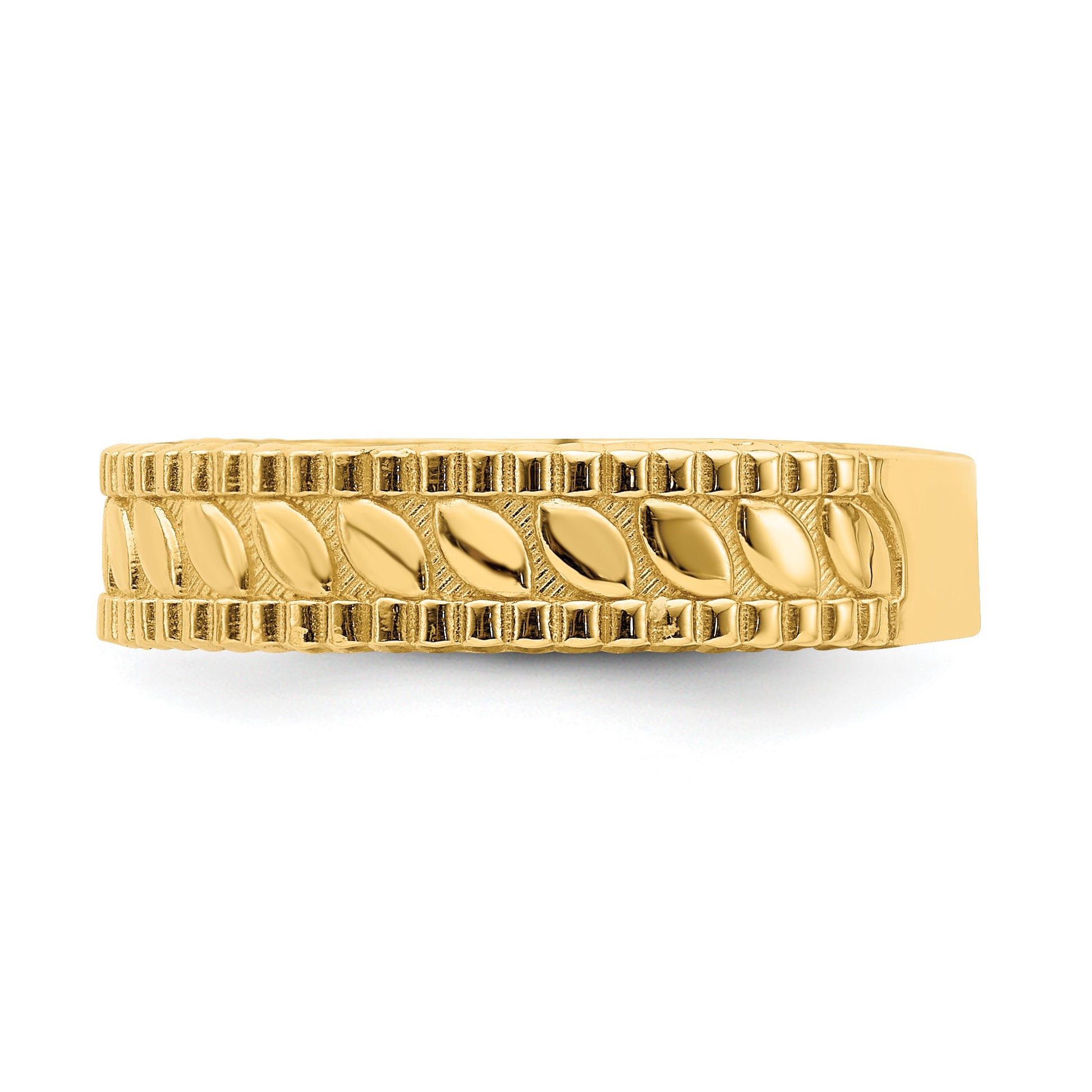 14k Leaf Engraved Thumb Ring (size 9)