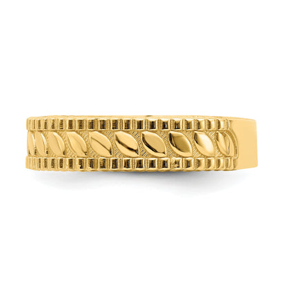 14k Leaf Engraved Thumb Ring (size 9)