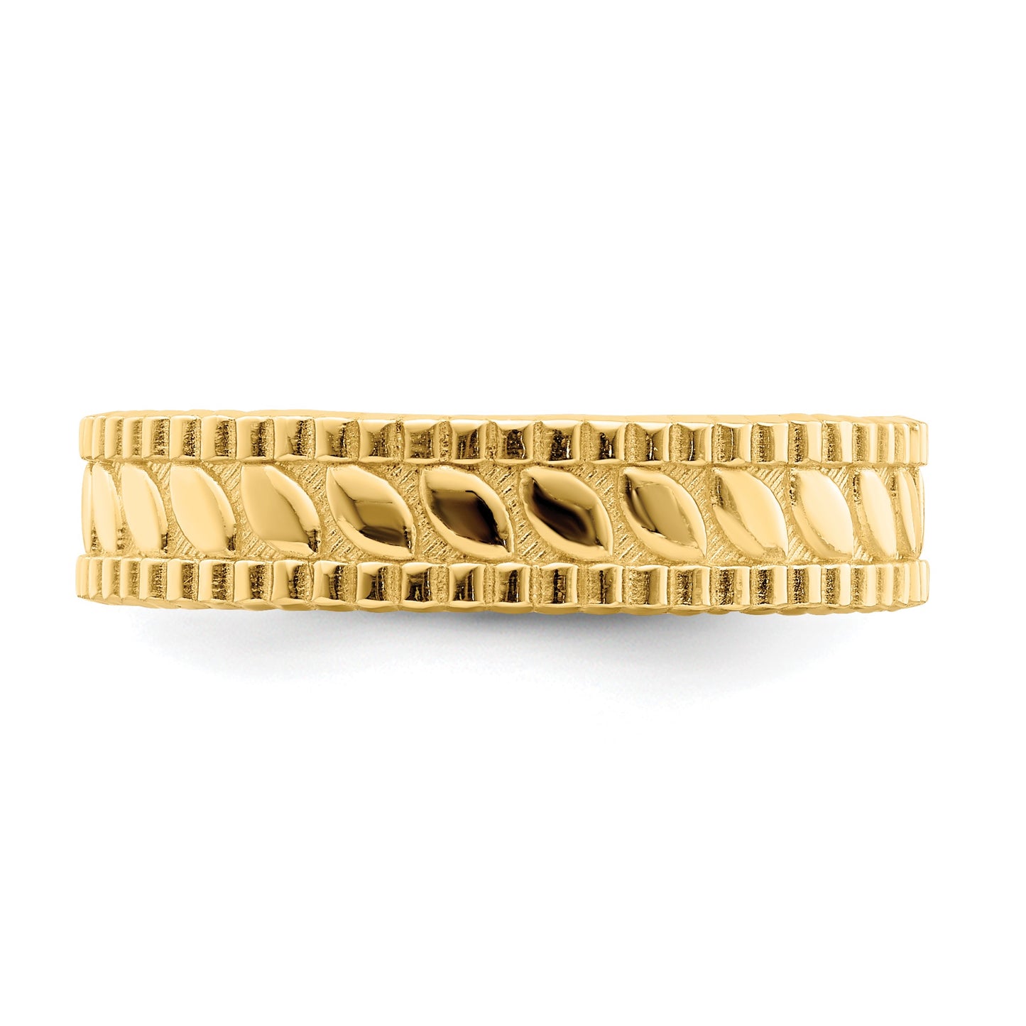 14k Leaf Engraved Thumb Ring (size 9)