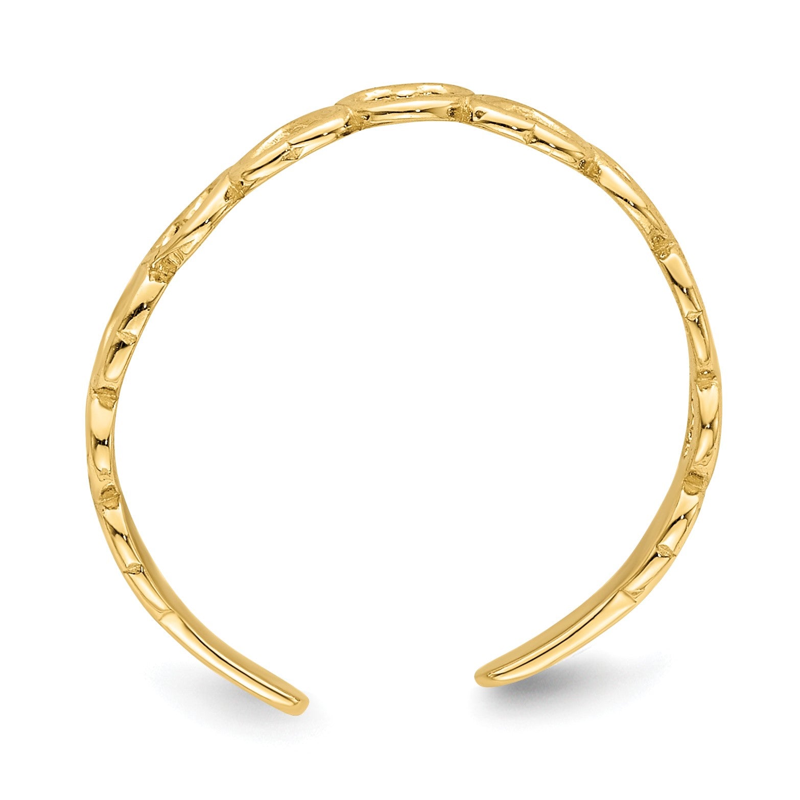 14k Polished Hearts Toe Ring