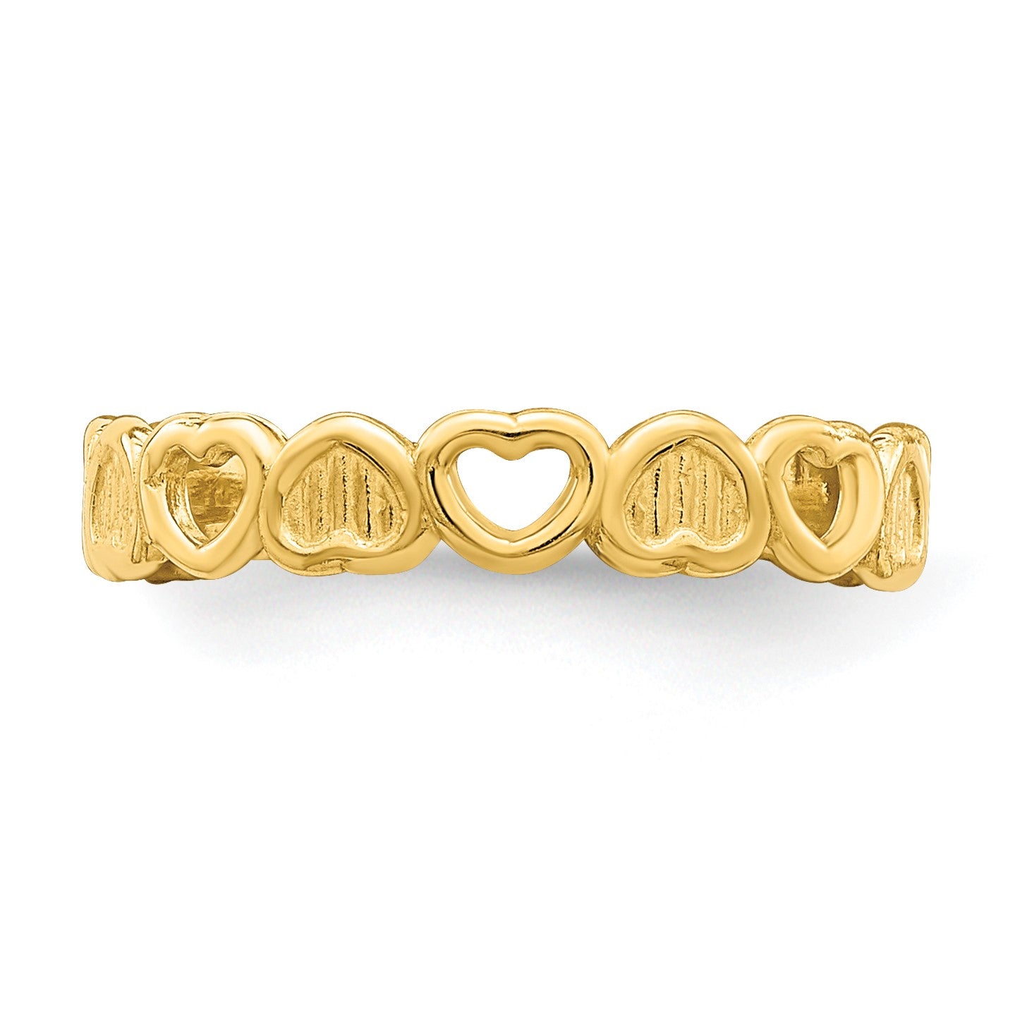 14k Polished Hearts Toe Ring