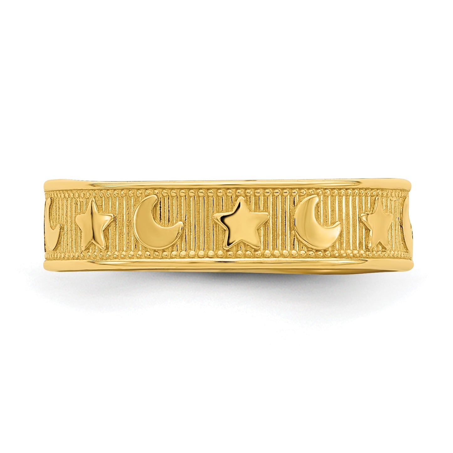 14K Star and Moon Adjustable Toe Ring