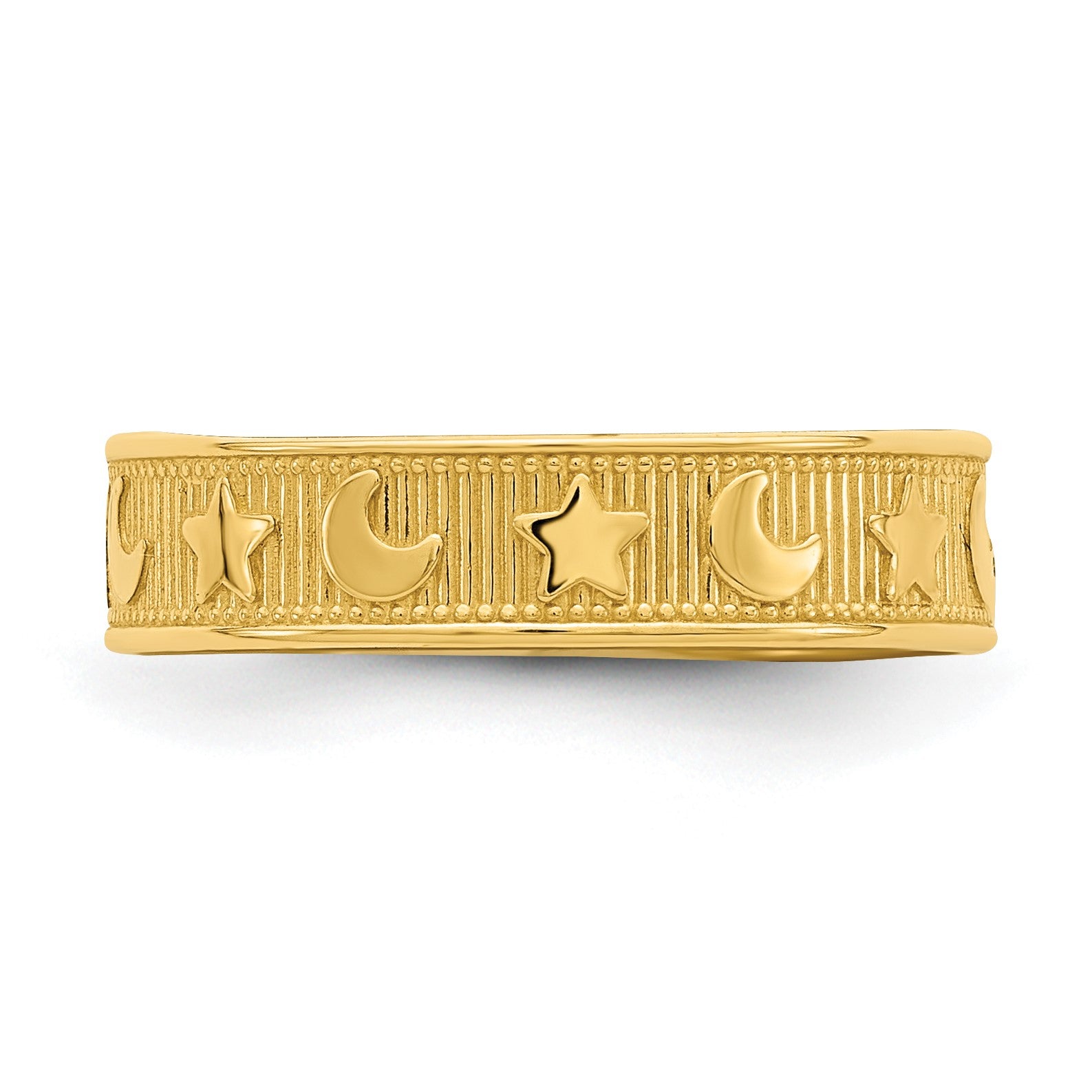 14K Star and Moon Adjustable Toe Ring