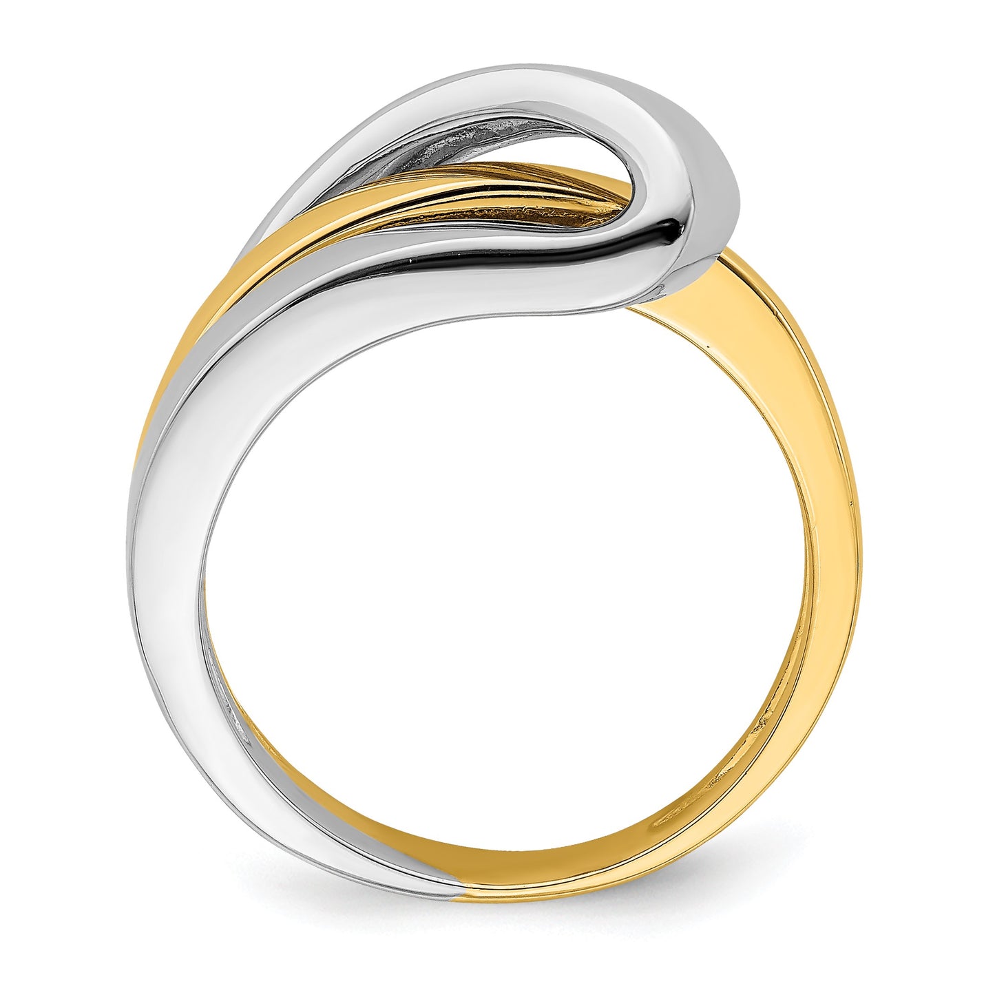 14k Two-Tone Polished with Folded Design Ring