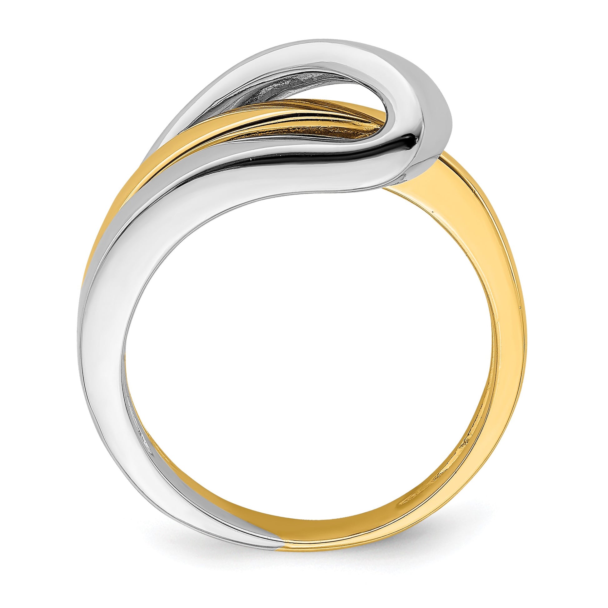 14k Two-Tone Polished with Folded Design Ring