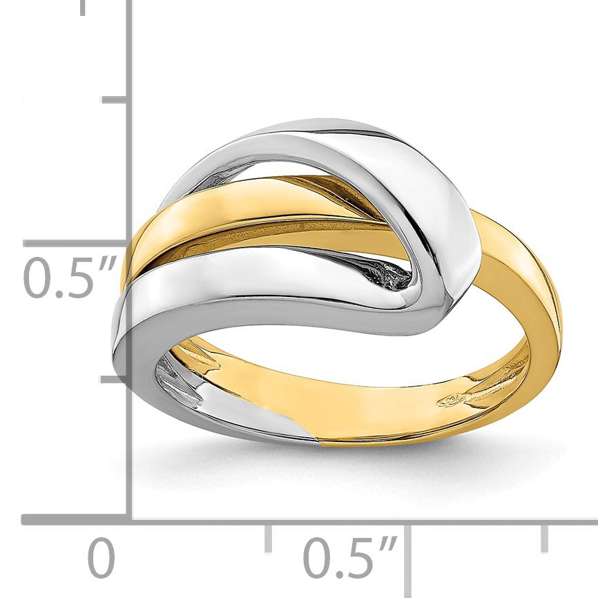 14k Two-Tone Polished with Folded Design Ring