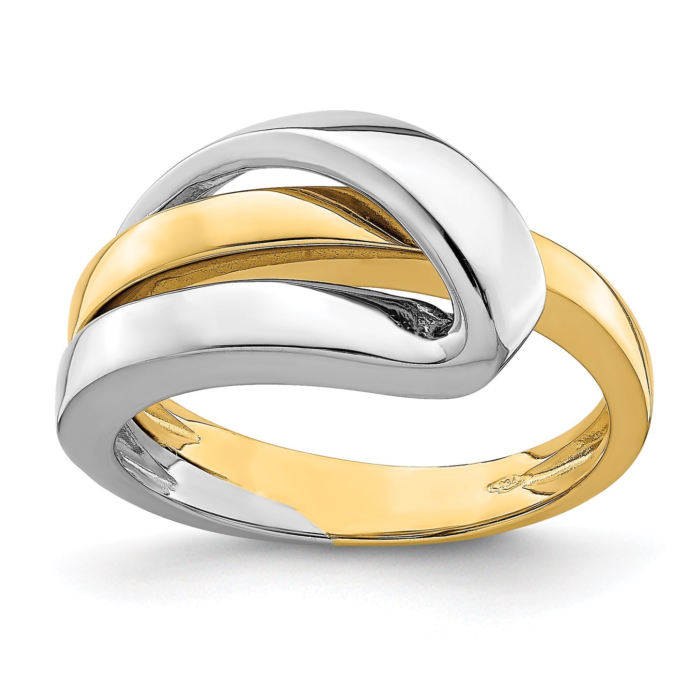 14k Two-Tone Polished with Folded Design Ring