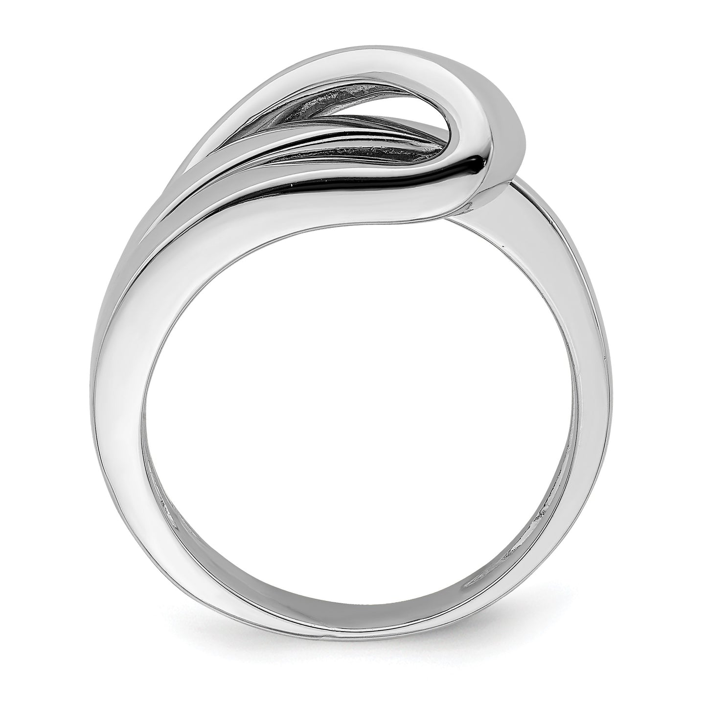 14K White Gold Polished with Folded Design Ring