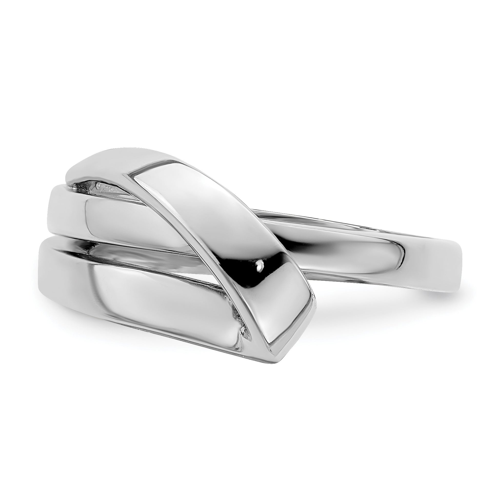 14K White Gold Polished with Folded Design Ring