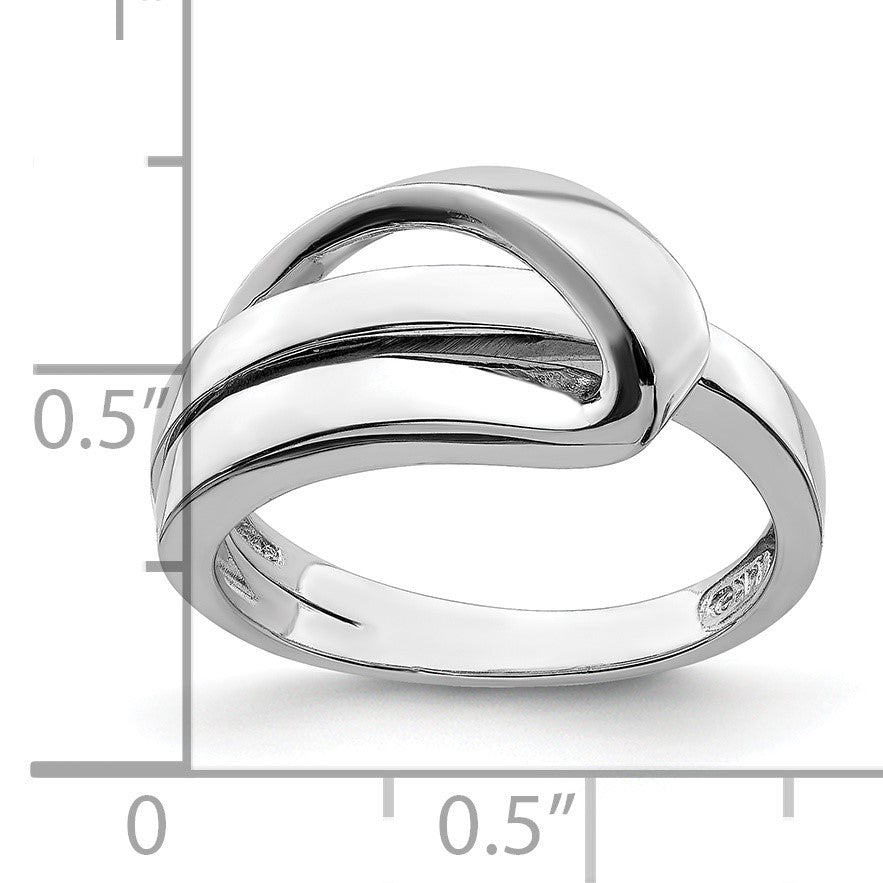 14K White Gold Polished with Folded Design Ring