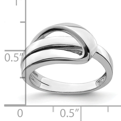 14K White Gold Polished with Folded Design Ring