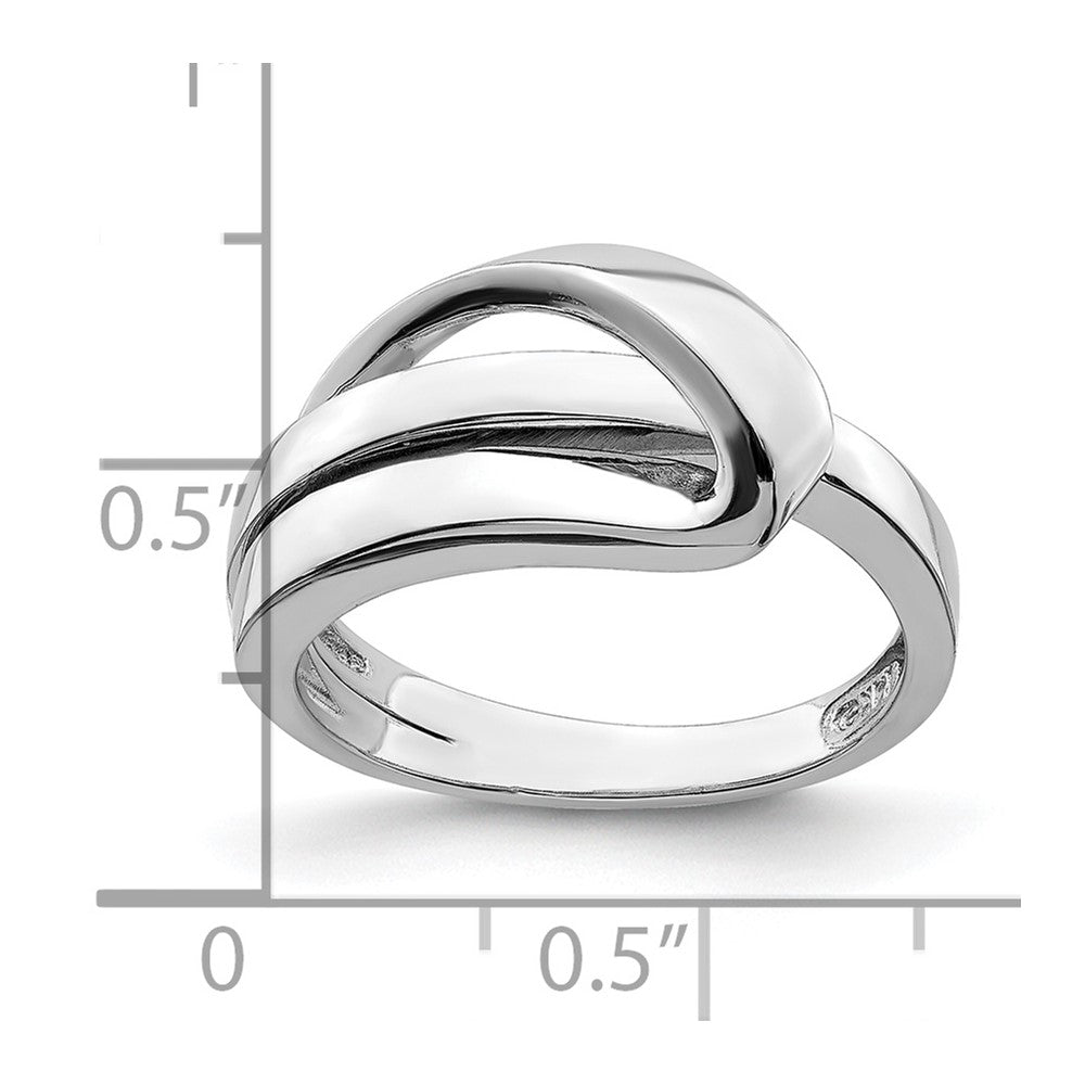 14K White Gold Polished W/ Folded Design Band