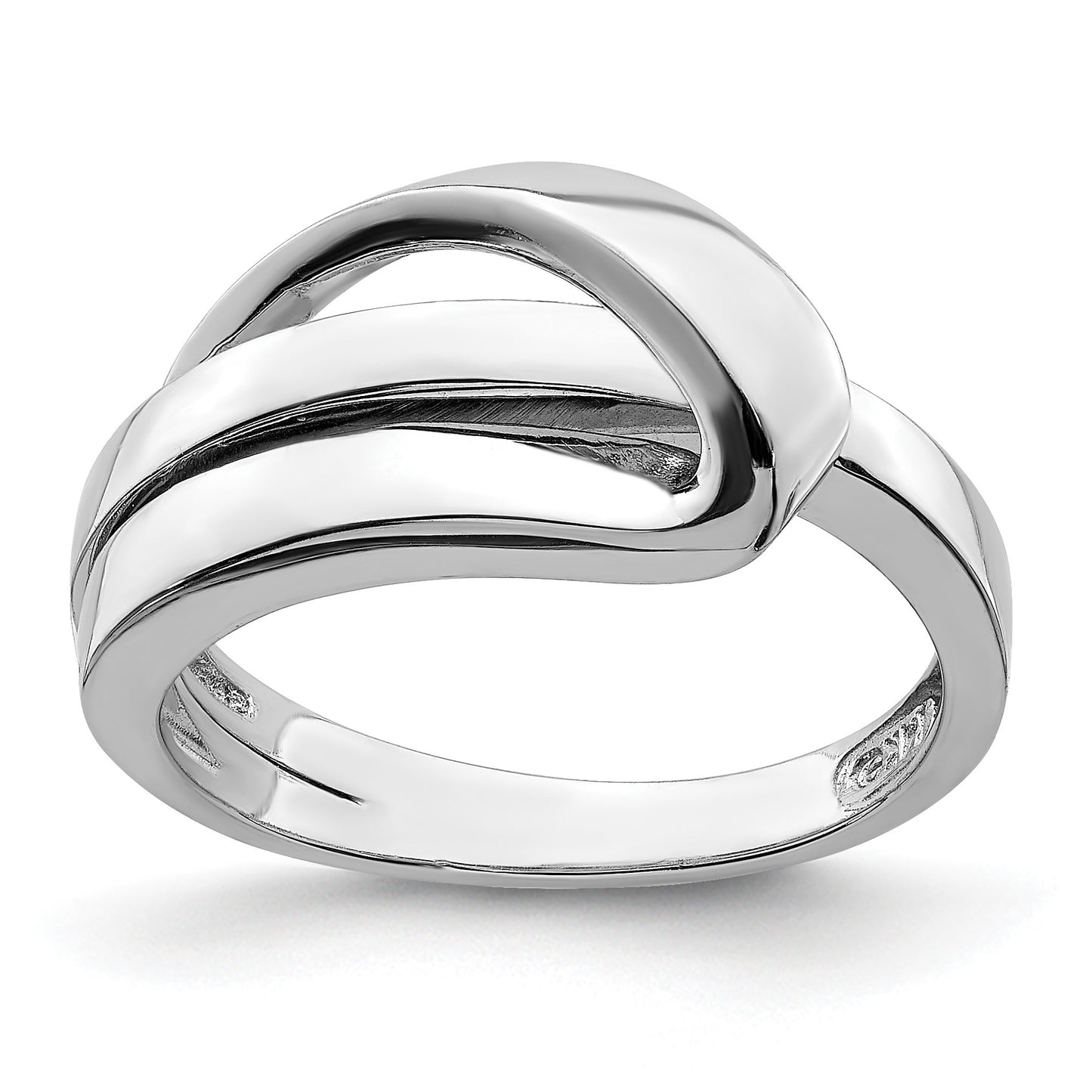 14K White Gold Polished with Folded Design Ring