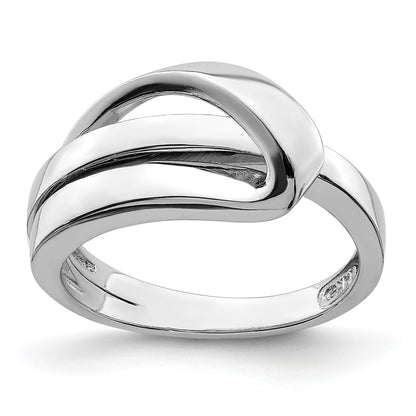 14K White Gold Polished with Folded Design Ring