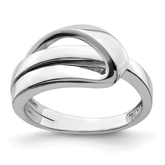 14K White Gold Polished with Folded Design Ring