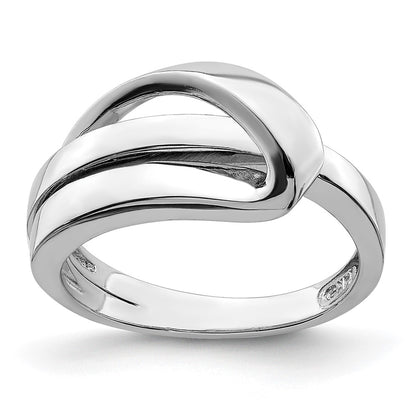 14K White Gold Polished W/ Folded Design Band