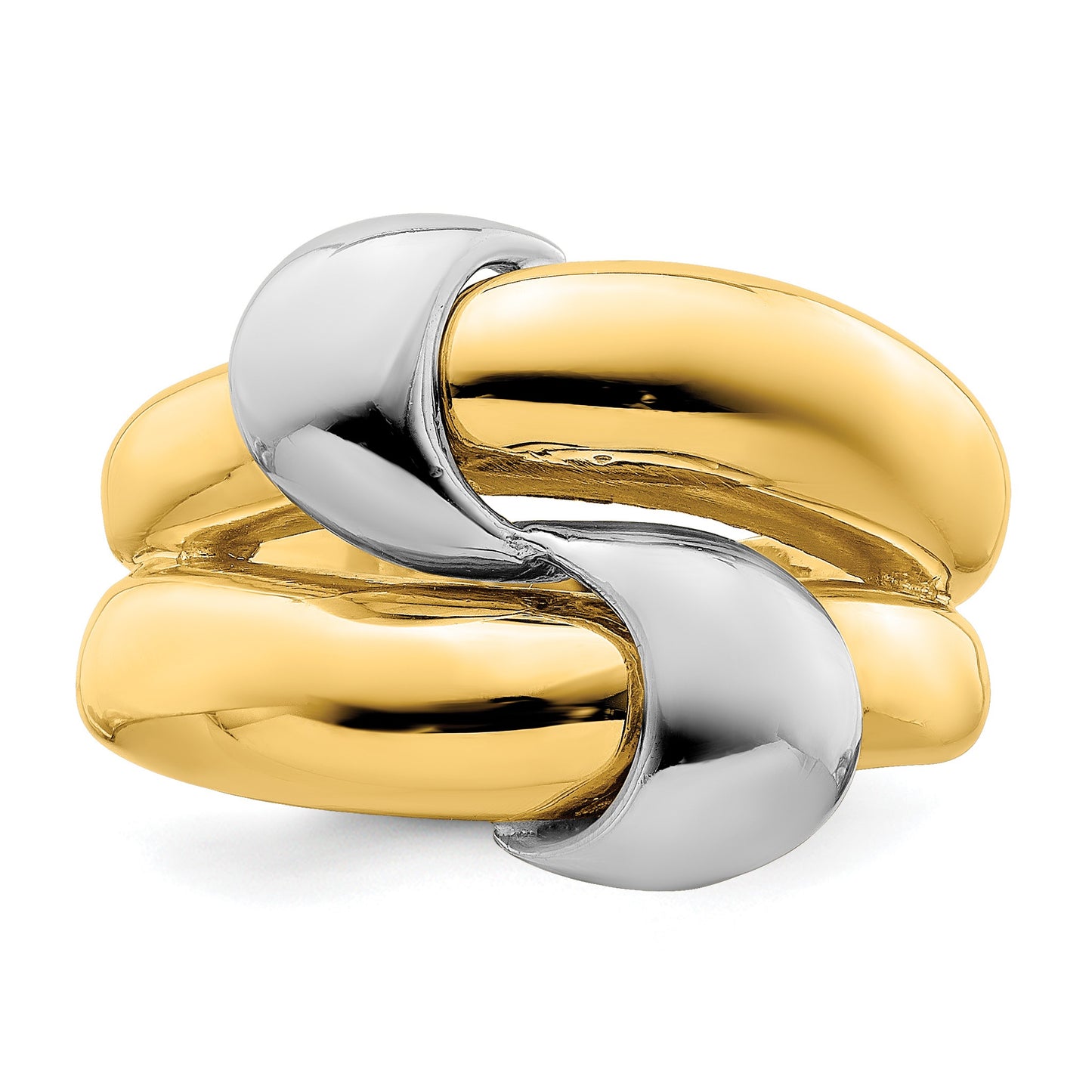 14K Two-Tone Polished Knot Dome Ring