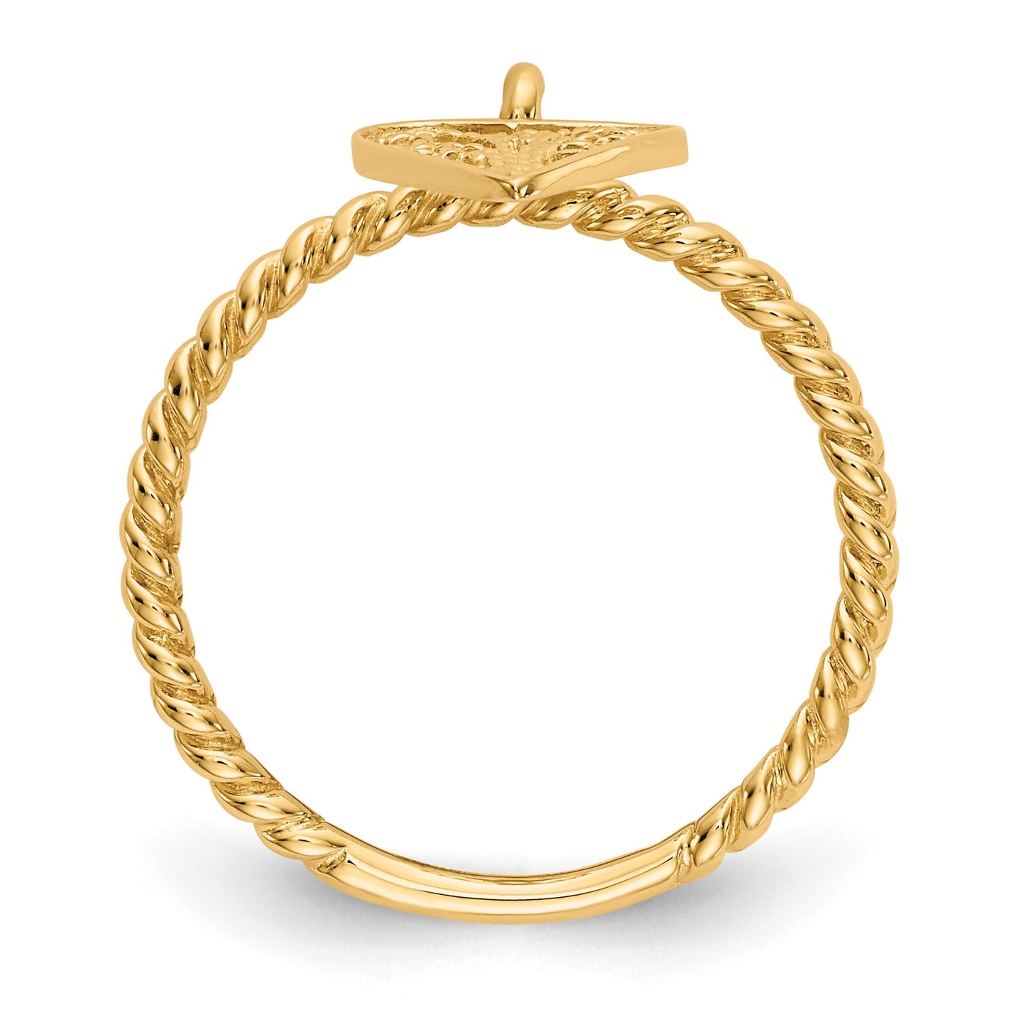 14k Dangle Filigree Heart Ring