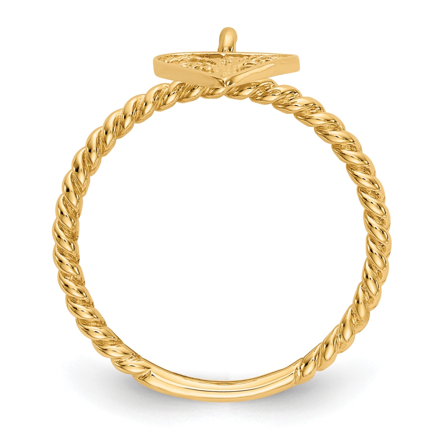 14k Dangle Filigree Heart Ring