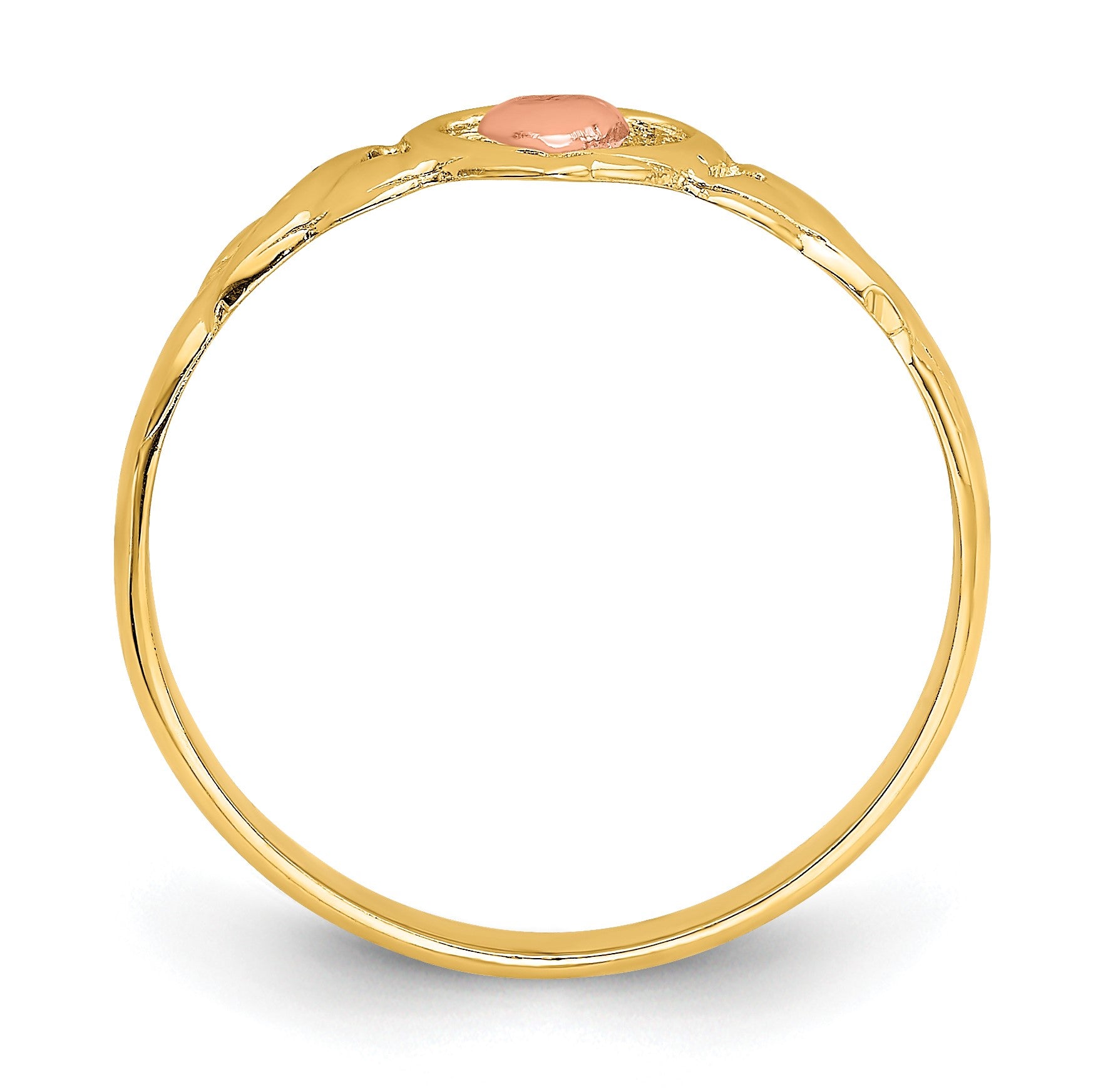 14k Two-Tone Polished Hearts Ring