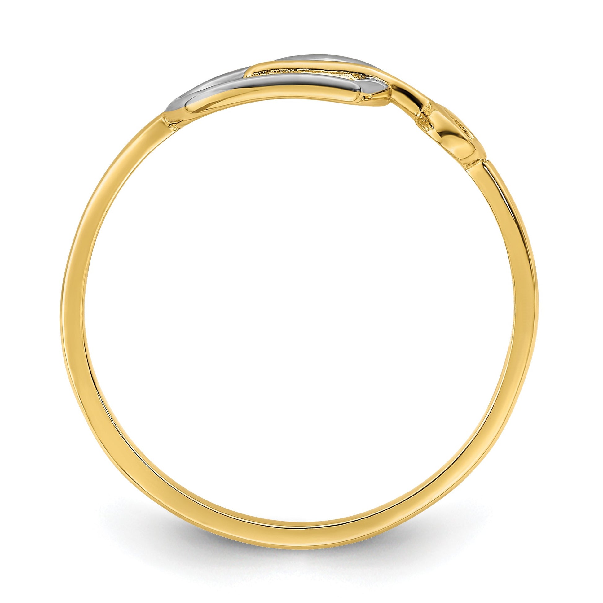 14k and White Rhodium Heart and Key Ring
